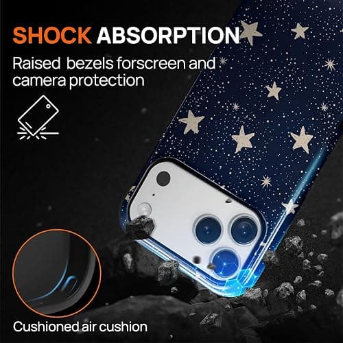casesok for iPhone 17 Pro Max Case,Compatible with MagSafe,Dual-Layer Hard Shell + Silicone Cover,Full Body Protection Shockproof Case for iPhone 17 Pro Max-Midnight Starry Sky thumbnail 5