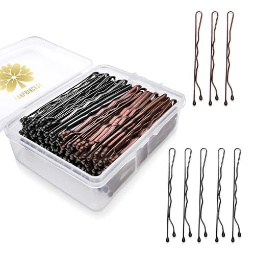 KANPRINCESS 100PCS 2.4Inch Bobby Pins Black,Pain-Free Bobby Pins for All Hair Types,Brown Hair Pins for Women Girls,Hairpins for Buns with Box(Black+Brown) - Image 1