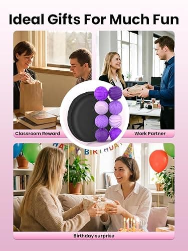 Magnetic Balls Fidget Toys for Adults&Teens,8Pcs Silicone Sensory Stress Relief Toys for Autism&ADHD, Quiet Executive Desk Fidget Magnetic Balls,Gift for Men&Women Gifts(Textured Balls · Purple) thumbnail 8