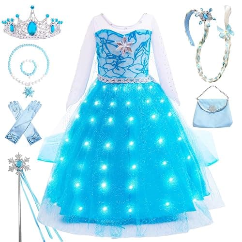 CVNHMG Princess Dress for Girls | Sparkly Cape & Crown | Ages 3-10 | Birthday, Halloween, Party Costume - Image 1