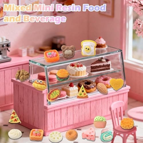100 Pcs Mystery Food Blind Bags: Mini Resin Food Figures Bulk, Miniature Snacks and Desserts Charms, Mystery Bag Collectible for Fairy Garden, Resin Craft, Cake Décor Gift Surprises thumbnail 4