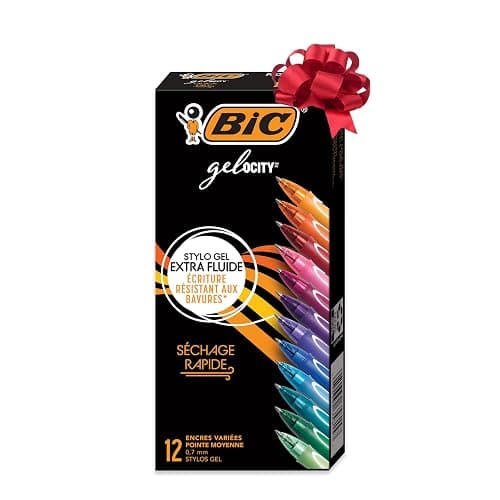 BIC Gelocity Quick Dry Gel Pen with Fast Drying Ink and Comfortable Grip, 12-Count in Assorted Colors - Image 1