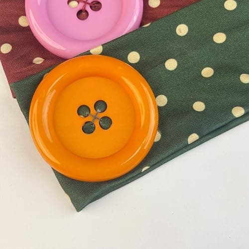 Wishcore Big Button Polka Dot Wide Headband Hair Hoop Y2K Retro (White-Red) | Cutecore,Daily Makeup Hair Accessory,Cute Headbands,Soft Non Slip Fashion Hair Bands,Daily Outfits Party Hair Accessories thumbnail 3
