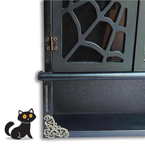 IRISVITA Spider Web Floating Gothic Shelf, Gothic & Vintage Wall Decor, Floating Shelves for Bedroom & Bathroom, Halloween Decor, Dark Academia Gift for Poetry/Goth Fans thumbnail 4