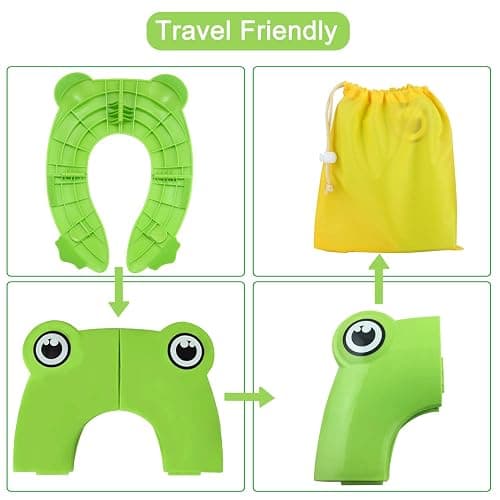 PandaEar Folding Travel Toilet Seat Cover for Children and Potty Training | Portable Silicone Seat for Toddlers, Boys & Girls With Non-Slip Pads | Recyclable thumbnail 3