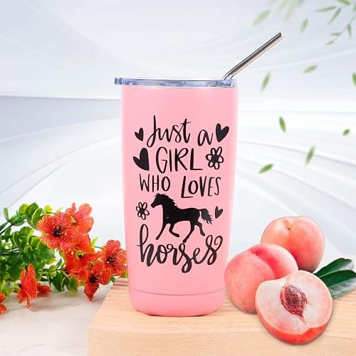 Horse Lover Gifts: Cool Stuff for Women & Men - Horse Tumbler, Makeup Bag, Baseball Hat, Bracelet, Hair Band, Socks, Card for Birthday & Christmas thumbnail 3
