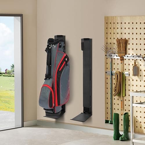 Krotour Wall Mount Golf Bag Storage Stand Organizer Rack for Garage, Air Spring Sliding System Single Golf Bag Holder for Wall, Golf Storage Organizer for Golfing Clubs, Home, Basement thumbnail 4