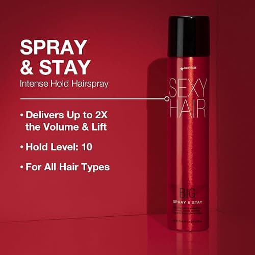 SexyHair Big Spray & Stay Intense Hold Hairspray | Extreme Hold and Shine | Up to 72 Hour Humidity Resistance | All Hair Types thumbnail 2