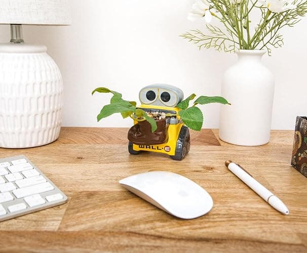 Silver Buffalo Disney Pixar Wall-E 4-Inch Ceramic Mini Planter with Artificial Succulent | Cute Small Flower Pot, Faux Indoor Plant for Desk Shelf thumbnail 4