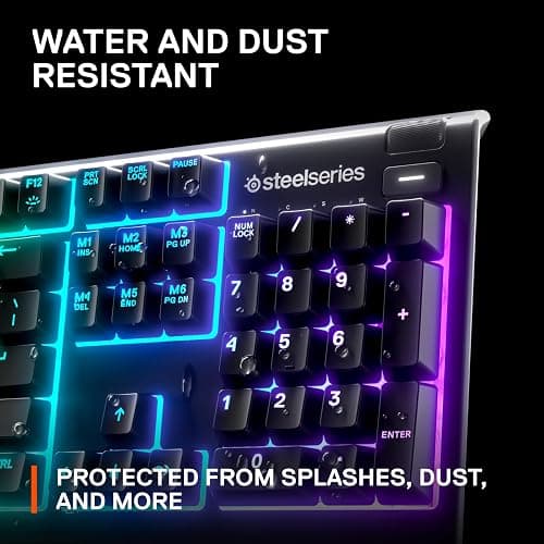 SteelSeries Apex 3 RGB Gaming Keyboard – 10-Zone RGB Illumination – IP32 Water Resistant – Premium Magnetic Wrist Rest (Whisper Quiet Gaming Switch) thumbnail 5