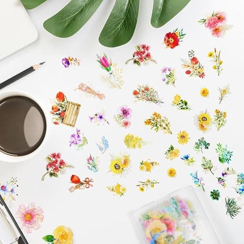 240Pcs Gilt Flower Stickers for Scrapbooking,Self-Adhesive Floral Stickers Scrapbook Supplies Journaling for Water Bottle Adult Card Making Letters DIY Cards Decoration thumbnail 2