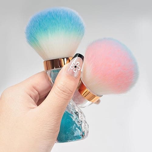 Nail Dust Brush, Nail Art Dust Powder Remover with Handle, Soft Duster Cleaner Brush for Trimming Cleaning Makeup (Blue) thumbnail 3