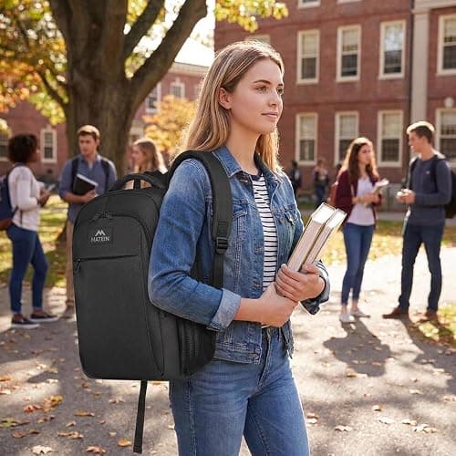 MATEIN Business Laptop Backpack, 15.6 Inch Travel Laptop Bag Rucksack, Water-Resistant Bag Daypack for Work College Computer Men Women Backpack, Black thumbnail 9