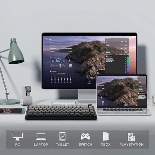EPOMAKER X Aula F75 MAX Wireless Mechanical Keyboard with TFT Screen and Knob, Gasket Gaming Keyboard in 75% Layout, Hot Swappable, RGB Backlight, for PC/Mac/Linux (Black Gradient) thumbnail 3