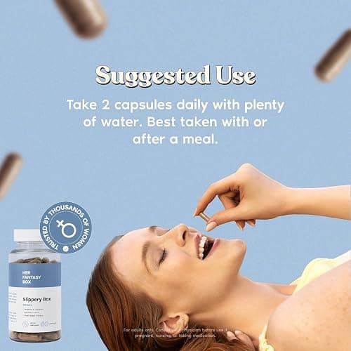 Her Fantasy Box | Slippery Box | Fast-Acting Slippery Elm Capsules for Feminine Wellness & Intimate Moisture Support – 60 Vegan Capsules thumbnail 4