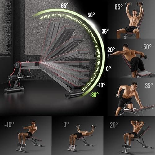 FitinOne Hantelbank Klappbar Verstellbar, Multifunktions Trainingsbank Schrägbank für Ganzkörper-workout, 6 in 1 Fitnessbank für zu Hause oder im Fitnessstudio, 300kg Gewichtskapazität thumbnail 6
