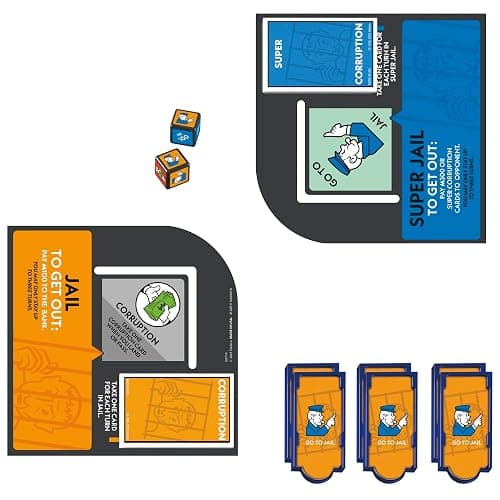 Monopoly Go to Jail Expansion | Add More Fun to Classic Monopoly Game and Play Faster | Ages 8+ | 2-6 Players | 40 Mins. | Family Board Games | Kids thumbnail 13