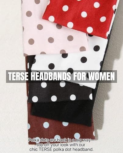 TERSE Polka Dot Headbands for Women Trendy Women Hair Accessories: Cute Head Bands for Women's Hair Fashion Hairbands 6PCS thumbnail 9