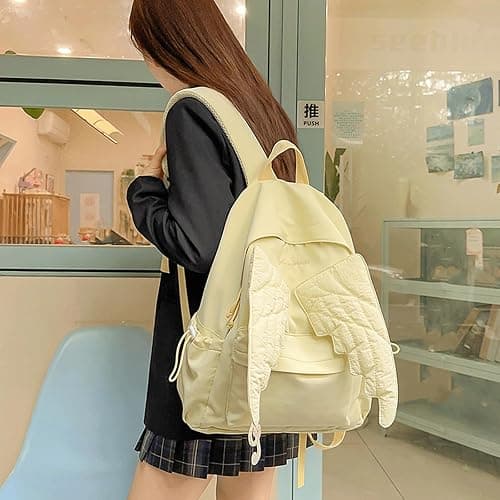 Tarvione Cutecore Backpack Cute Daypack with Wings Kawaii Sweet Coquette Fun Novelty Nylon Bag with Zipper for Women(Pink) thumbnail 2
