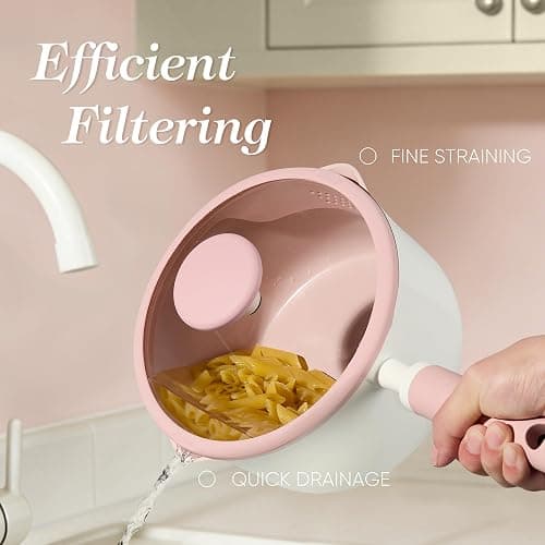 CAROTE Ceramic Cookware Set Nonstick, 15pcs Pots and Pans Set Non stick, Non Toxic Cookware,Dishwasher,RV/Camping Cookware Set, Pan and Pot with Kitchen Utensils, Pink thumbnail 5