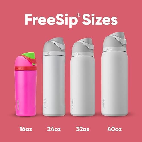 Owala Kids FreeSip Insulated Stainless Steel Water Bottle with Straw, BPA-Free Sports Water Bottle, Great for Travel, 16 oz, All the Berries thumbnail 5