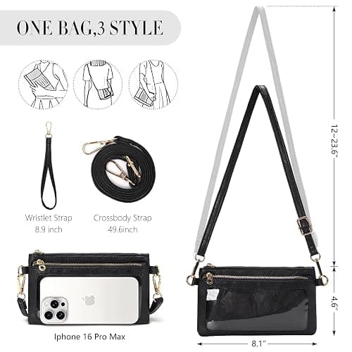 DIUY Women's Wallets Leather Small Crossbody Bag Wristlet Clutch Purse Slim Ladies Phone Bags with Shoulder Wrist Straps thumbnail 7