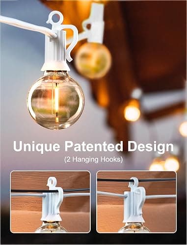 Brightown 25 Feet LED Outdoor String Lights with Shatterproof G40 Edison Bulbs, Connectable and Weatherproof Strand, Commercial Grade Patio Lights for Backyard Garden Patio Decorative, White - White - LED - 25ft - Patio Lights thumbnail 7