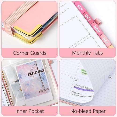 Jul 2026 - Dec 2027 Planner, Forvencer 18 Month Academic Planner 2026-2027, 6.3" x 8.4", Calendar Planner Weekly and Monthly, Daily Agenda Book, College School Supplies for Student Teacher, A5, Pink thumbnail 8