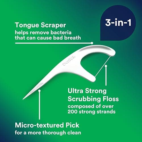 DenTek Advanced Clean Floss Picks with No Break & No Shred Dental Floss, Plaque Remover, 150 Count thumbnail 4