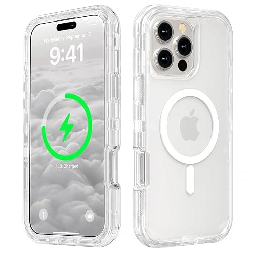 Follaroma for iPhone 16 Pro Max Case, Compatible with MagSafe, Heavy Duty Shockproof Protection Phone Cases, Anti-Drop, Dual Layer Transparent Magnetic Phone Case for iPhone 16 Pro Max, 6.9", Clear - Image 1