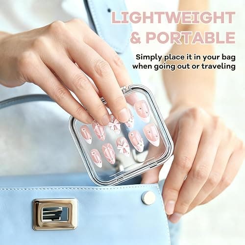14Pcs Press On Nail Packaging Case with 60Pcs Double Sided Tape, Clear | Press on Nail Organizers and Storage Box, Fake Nail Supplies Container Display Holder, For Nail Art Salon Business thumbnail 7
