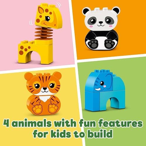 LEGO DUPLO My First Animal Train 10955, Toys for Toddlers and Kids 1.5-3 Years Old with Elephant, Tiger, Panda and Giraffe Figures, Learning Toy thumbnail 4
