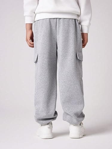 RoseSeek Boy's Wide Leg Cargo Pants Baggy Sweatpants Casual Sports Joggers Big Kids Long Trousers with Pockets thumbnail 2