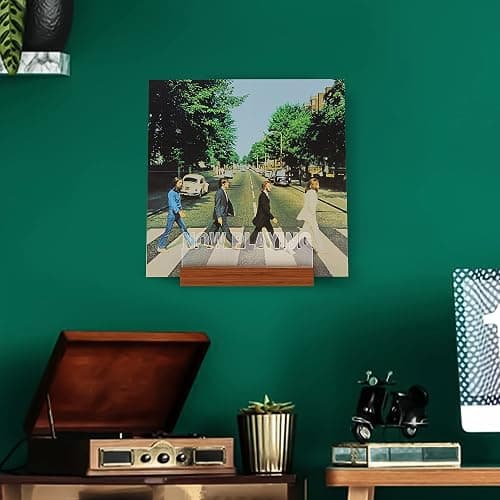 Schallplatten Wandhalterung, Beleuchtung Now Playing Vinyl Record Stand, Now Spinning Plattenspieler-Ständer, Holz-Acryl-Halter für Vinyl-Album-Display und Lagerung mit warmen weißen Farbe Lichter thumbnail 5
