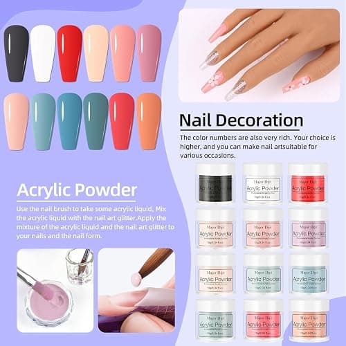 DouborQ Acrylic Nail Kit with Electric Nail Drill U V Nail Lamp Nail Art Tools Starter Set Acrylic Nail Art Supplies for Beginner with Everything (-27) thumbnail 4