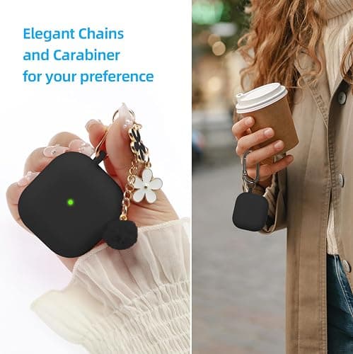 Compatible with AirPods 4 Case, Premium Soft Silicone Protective Case Cover for Apple AirPods 4th Generation with Cleaner Kit Keychain Accessories for Women Girls thumbnail 3