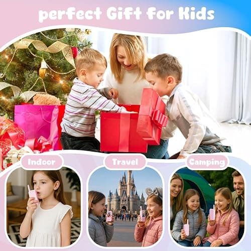 Video Walkie Talkies for Kids, 2 Pack Rechargeable Walkie Talkies with Screen, Indoor Outdoor Toy for 3 4 5 6 7 8 9 10 Year Old Girl, Christmas Birthday Gifts for Girls Age 3-12 (Pink) thumbnail 7