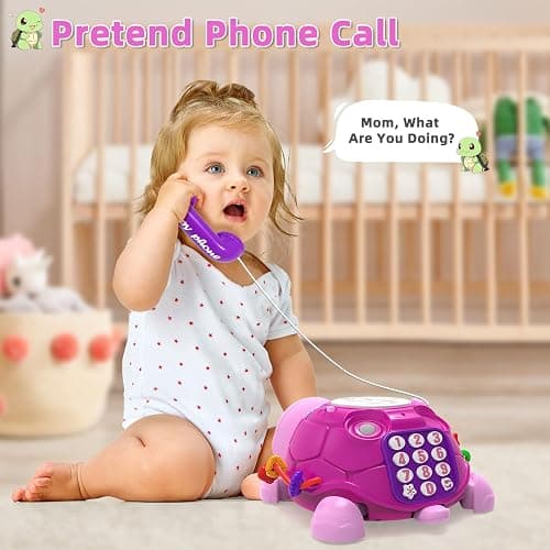 KaeoHye Musical Turtle Baby Toys 6-12 Months，Baby Crawling Toys for 12-18 Months,Early Learning Toy with Light&Sound,Tummy Time Toys Gifts for 3-6 4 5 7 8 9-12 18 Month Boy Girl（Pink） thumbnail 3