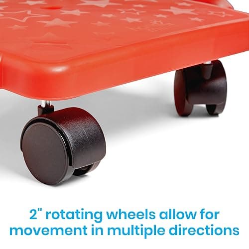 hand2mind Red Heavy-Duty Indoor Scooter Board with Handles, Floor Scooter, Sit Down Scooter, Gym Activities for Kids, Indoor Recess Games, Sport Scooters, Physical Education Equipment, Gross Motor Toy thumbnail 3