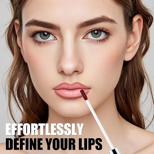 TENGLONG Peel Off Lip Liner Stain, Long Lasting Matte Lip Tattoo Makeup, Smudge-Proof, Highly Pigmented Color, Transfer-Proof, Waterproof, Suitable for All Skin Types, Rose Pink thumbnail 7