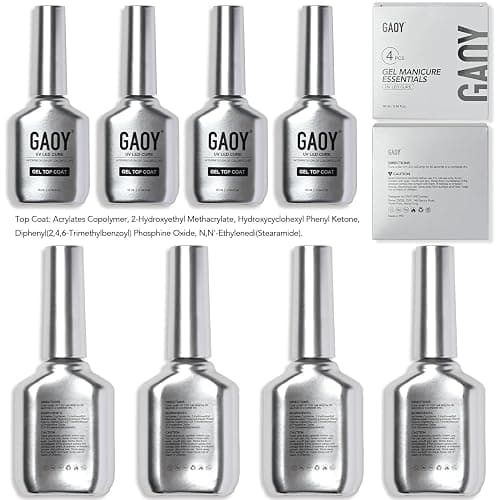 GAOY 4 Pcs 16ml No Wipe Gel Top Coat, Glassy Clear Top Coat, High Gloss Finish for UV Light Cure Gel Nail Polish thumbnail 7