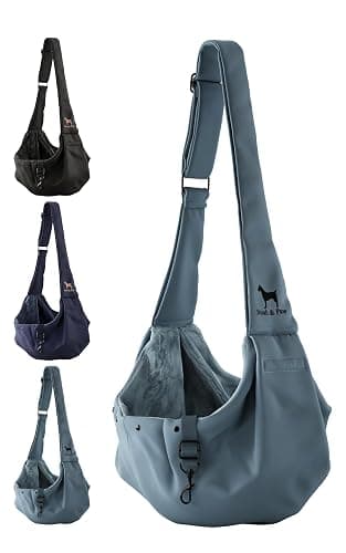 Noah & Paw Dog Sling Carrier for Small Dogs 5-18lb, Dog Sling for Small Dogs and Cats, Dog Carrier with Adjustable Padded Strap, Premium Twill, Lined with Fur, Double Safety Feature, Machine Washable - Image 1