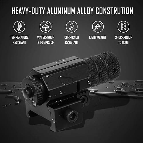 KASENTE Red Laser Beam Sight with 21mm Picatinny Weaver Rail Mount for Airsoft Gun Pistol Rifle, Black thumbnail 6
