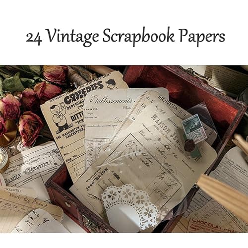 Vintage Aesthetic Scrapbook Supplies Kit with Scrapbook Paper, Stickers, Bookmarks for Scrapbooking, DIY Albums, Junk Journals, Bullet Journals, Dark Academia Aesthetic Decor (Dark3 149 Pcs) thumbnail 3