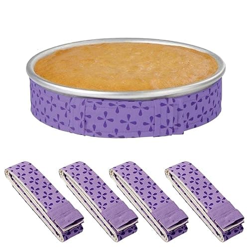 Mity rain 4-Piece Cake Pan Dampen Strips, Super Absorbent Thick Cotton Strips for Baking, Cake Leveler and Baking Supplies - Image 1