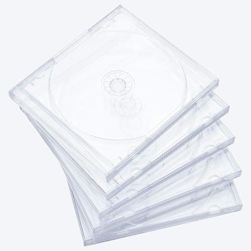 Maxtek 10.4 mm Standard Single Clear CD Jewel Case with Assembled Clear Tray, 10 Pack - Image 1