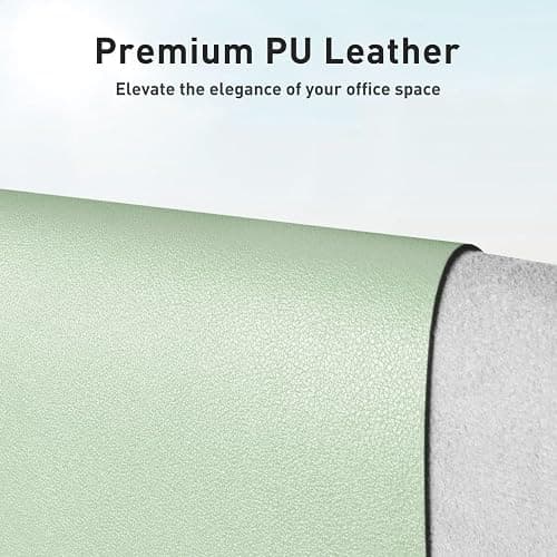 Aothia Large PU Leather Desk Pad Protector - Non-Slip Mouse Pad & Writing Mat for Office/Home, Waterproof, Easy to Clean (23.6" x 13.7", Aqua) thumbnail 2