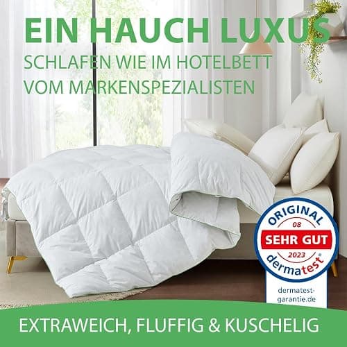 Welldora Komfort Bettdecke 220x240 | 2380g extraweiche Federn & Daunen | Fachärztlich geprüft, Oeko-Tex, Allergiker | RDS Zertifiziert für Tierwohl | Ganzjahres Federbett Daunendecke 220x240 thumbnail 6