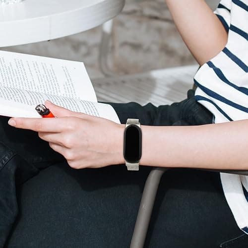Bracelet pour Xiaomi Mi Band 10/9/8, Bracelets de Remplacement en métal souple, Bracelet en Acier Inoxydable pour Xiaomi Smart Band 8/9 homme femme, Longueur Réglable et Confortable et Respirant thumbnail 7