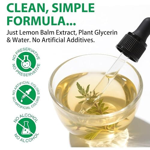 Lemon Balm Tincture Alcohol-Free, Natural Lemon Balm Leaf Extract Drops, Vegetable Glycerin Base, Fast-Absorbing, 2.02 fl.oz thumbnail 4